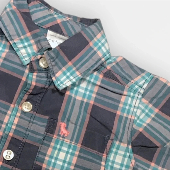 4/$20 Carter’s Plaid Boy’s Button Down Shirt -  12M - Picture 2 of 5